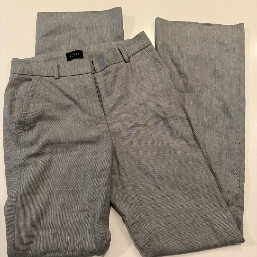 Gray Linen Blend Pants